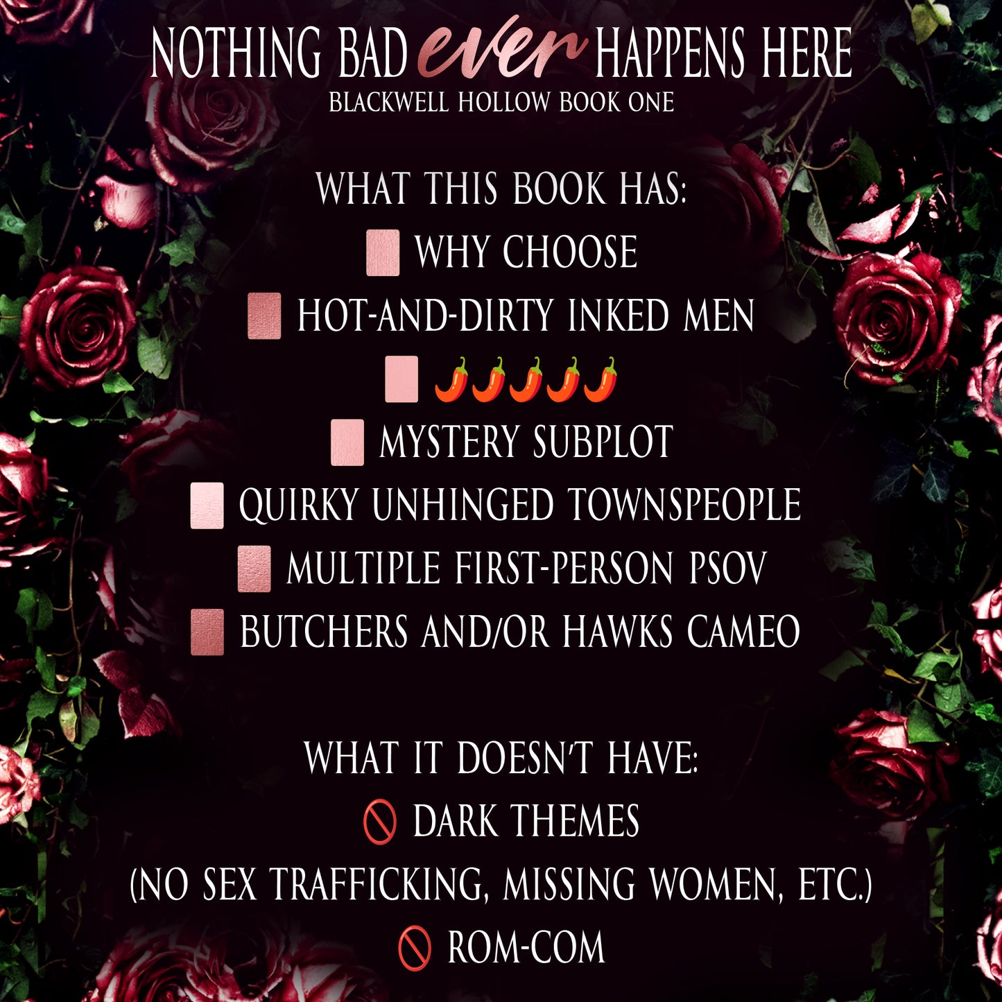 PRE-ORDER MODEL Nothing Bad Ever Happens Here (Blackwell Hollow Book 1) - SIGNED MODEL PAPERBACK