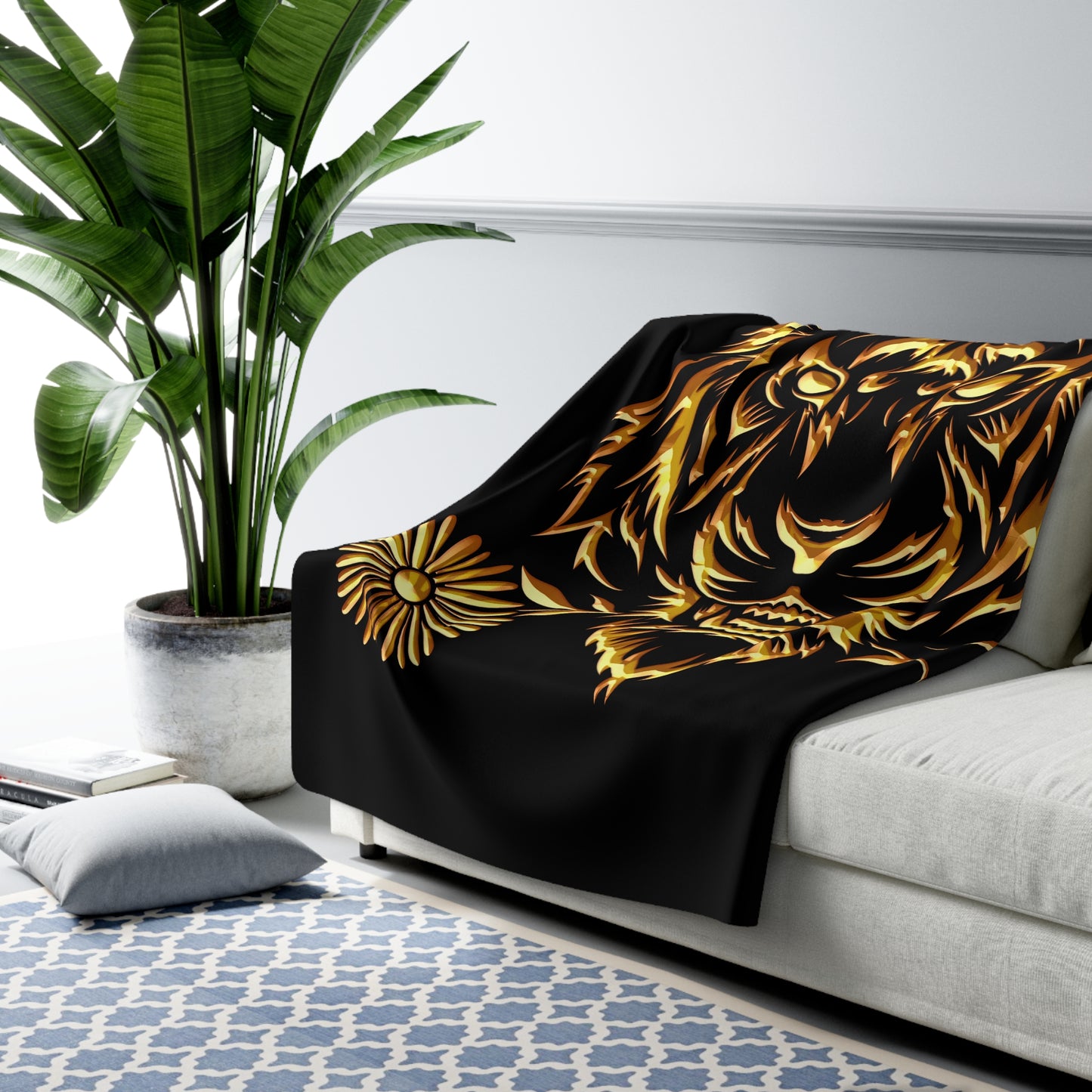 Beasts Sherpa Fleece Blanket - Black