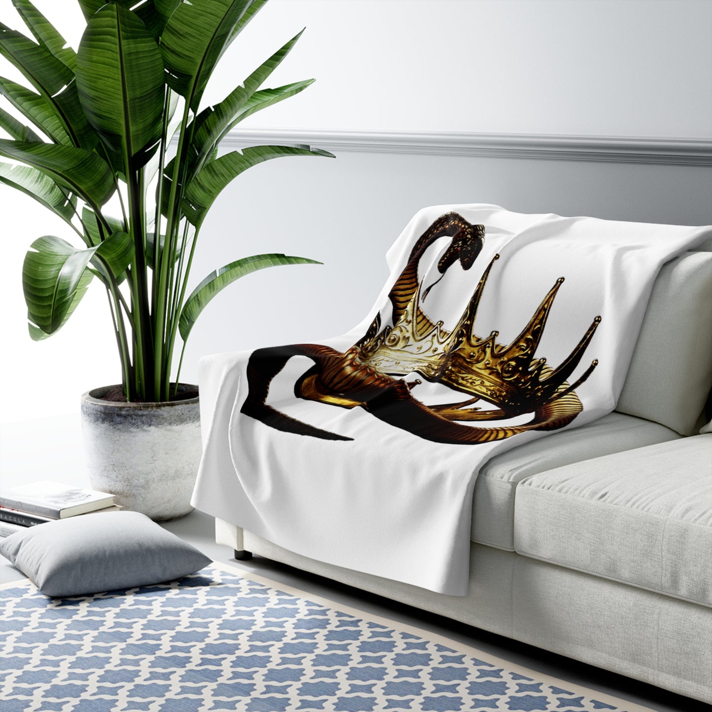 Kings Sherpa Fleece Blanket - White