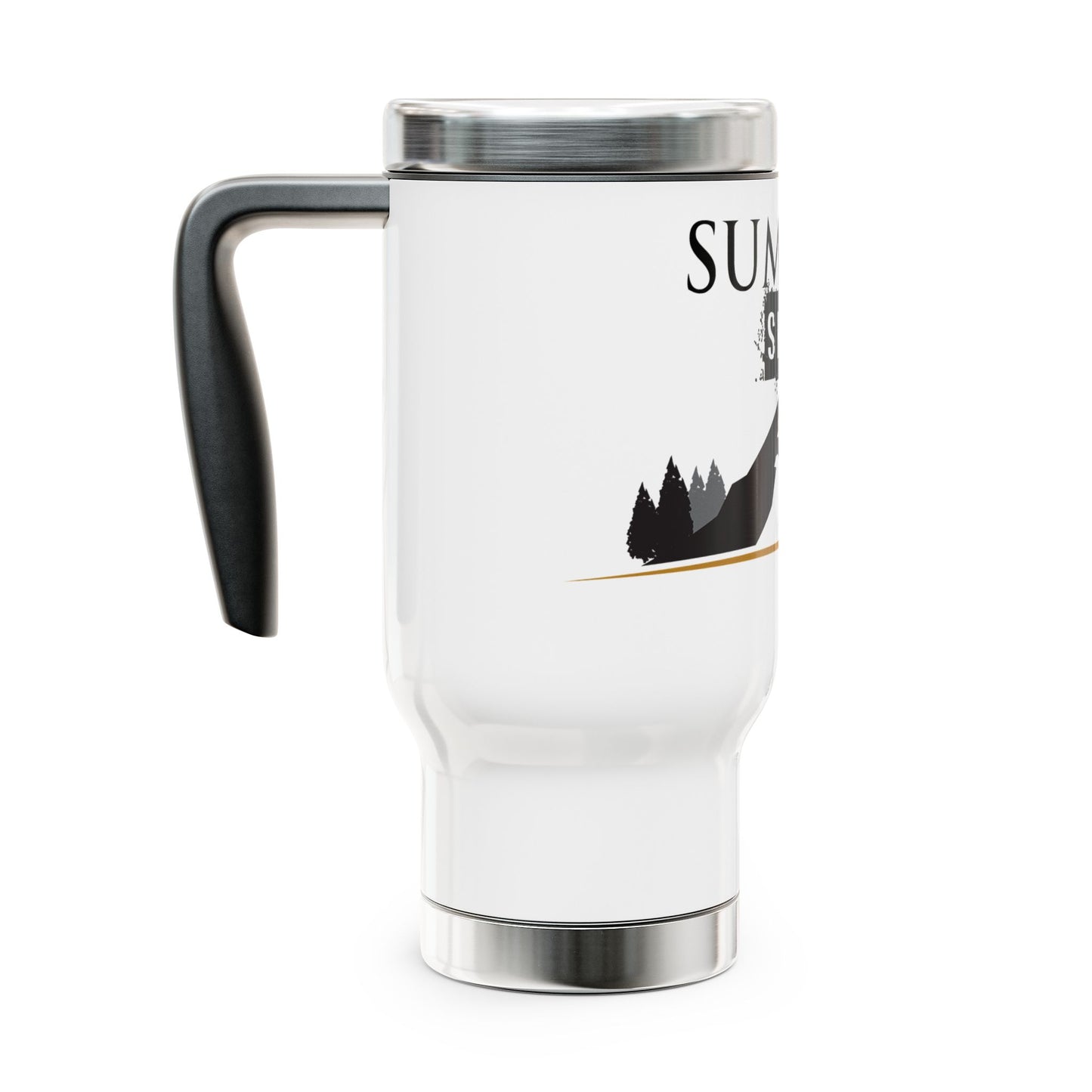 Summer Sh*t Stainless Steel Travel Mug with Handle, 14oz