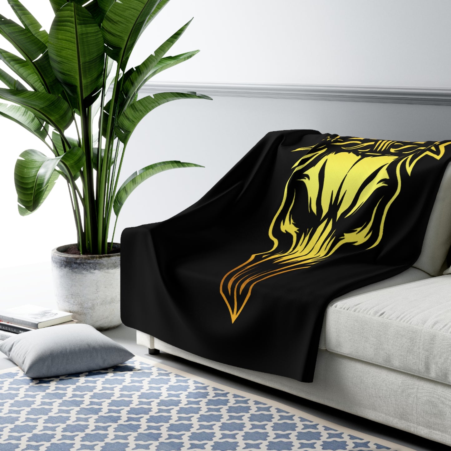 Butchers Sherpa Fleece Blanket - Black