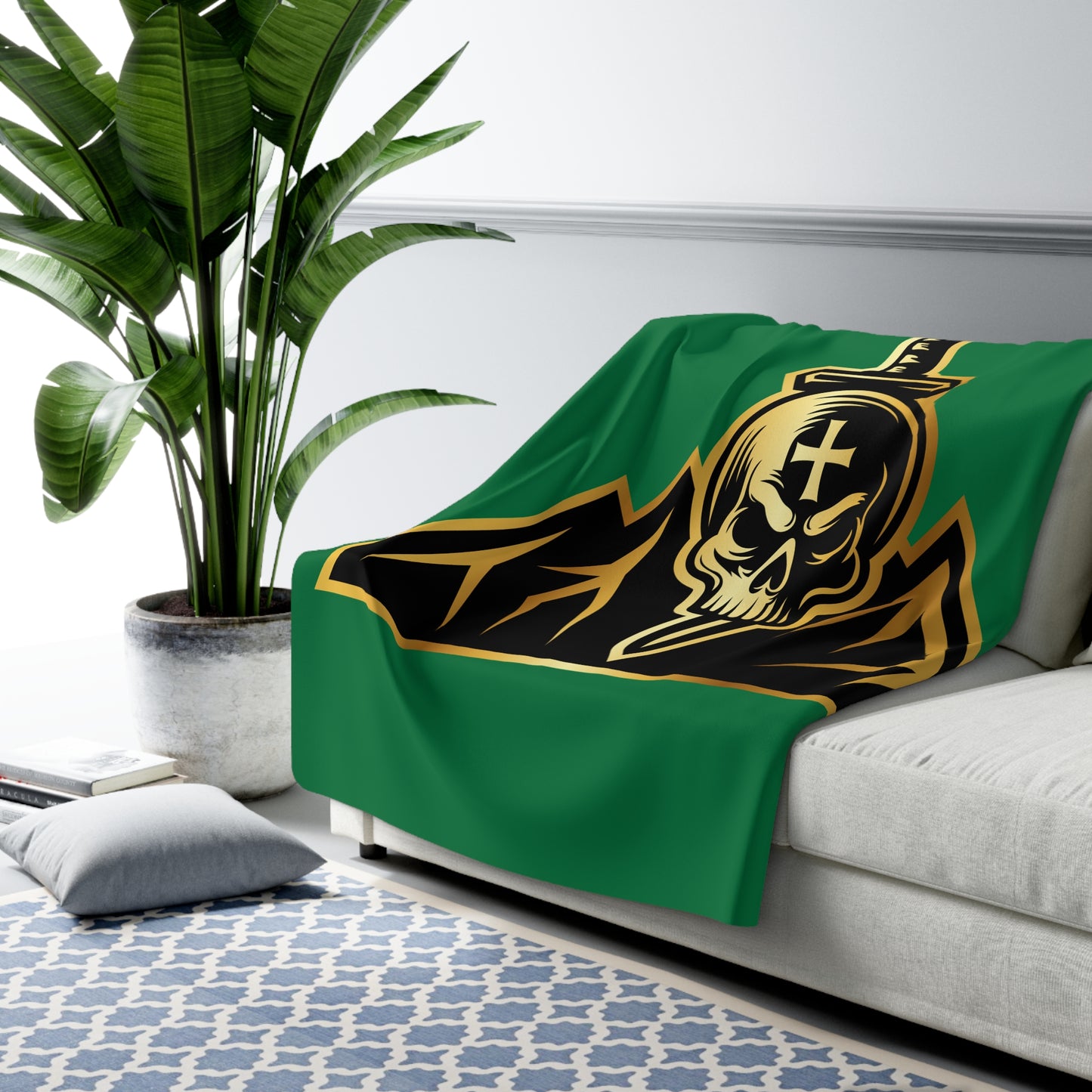 Bastards Sherpa Fleece Blanket - Dark Green