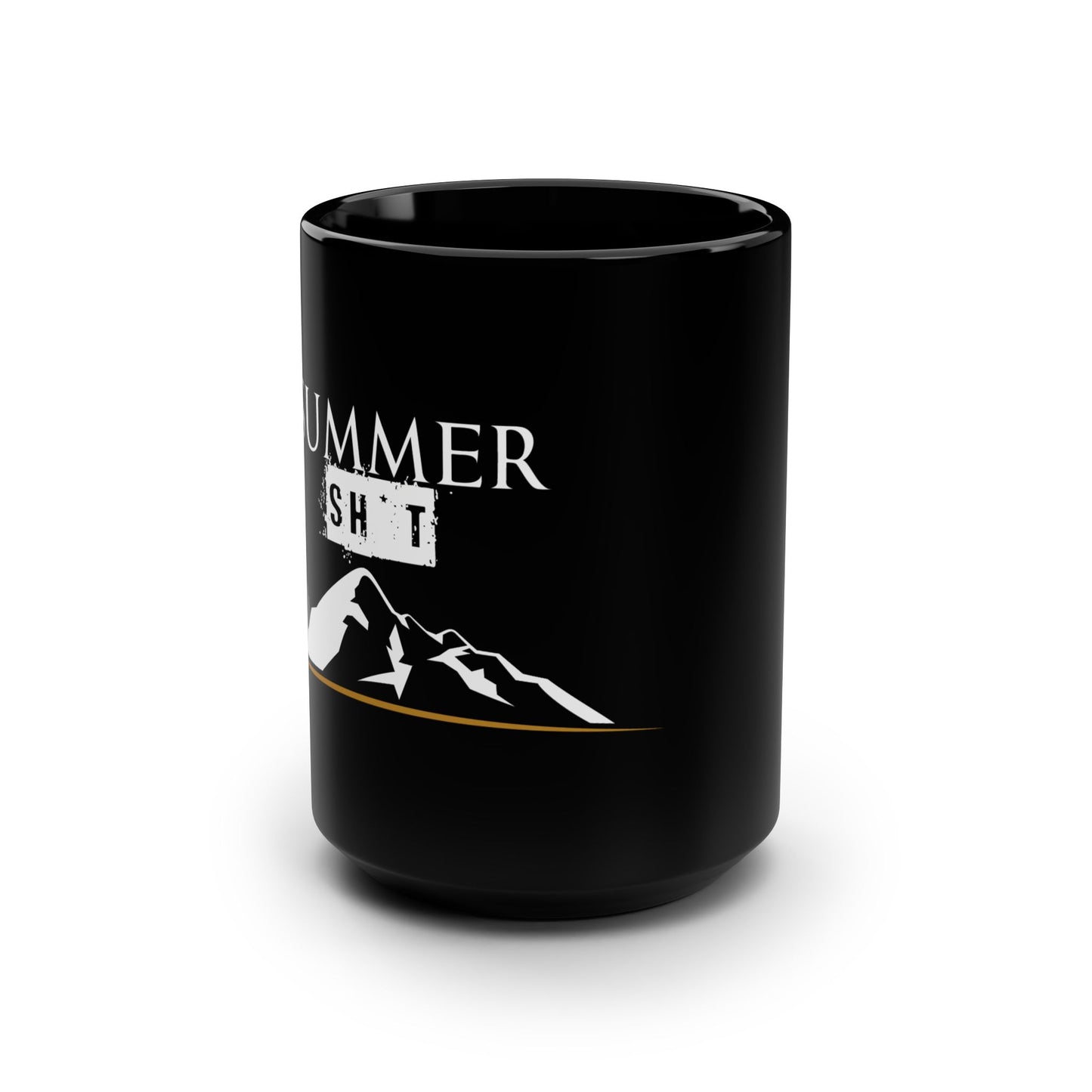 Summer Shit Black Ceramic Mug, 15oz