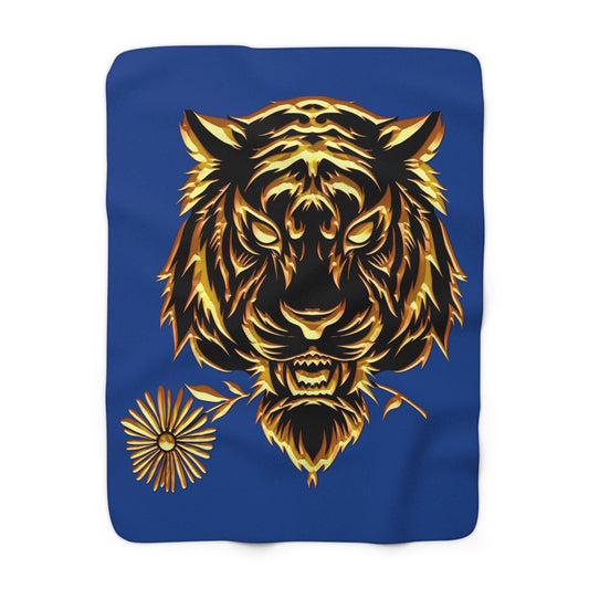 Beasts Sherpa Fleece Blanket - Dark Blue