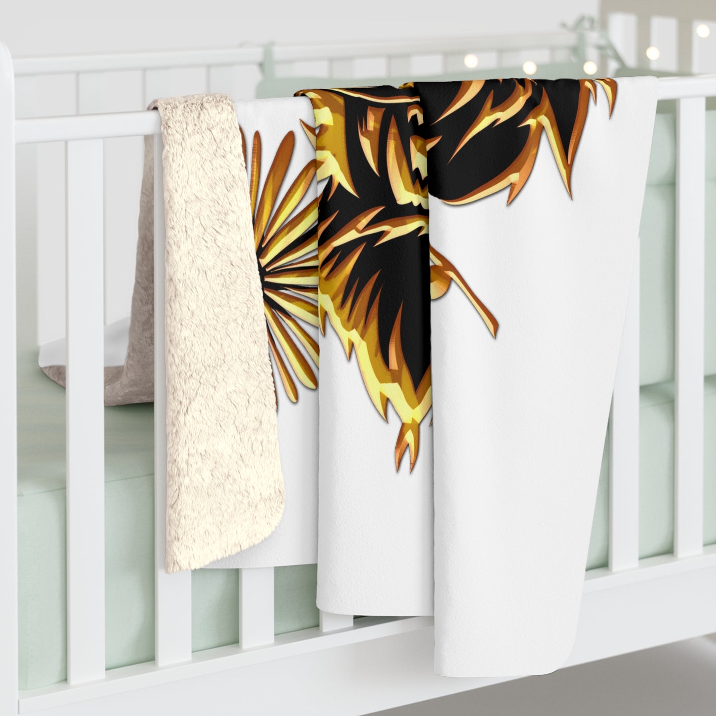 Beasts Sherpa Fleece Blanket - White