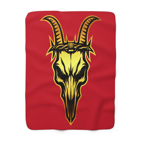 Butchers Sherpa Fleece Blanket - Dark Red