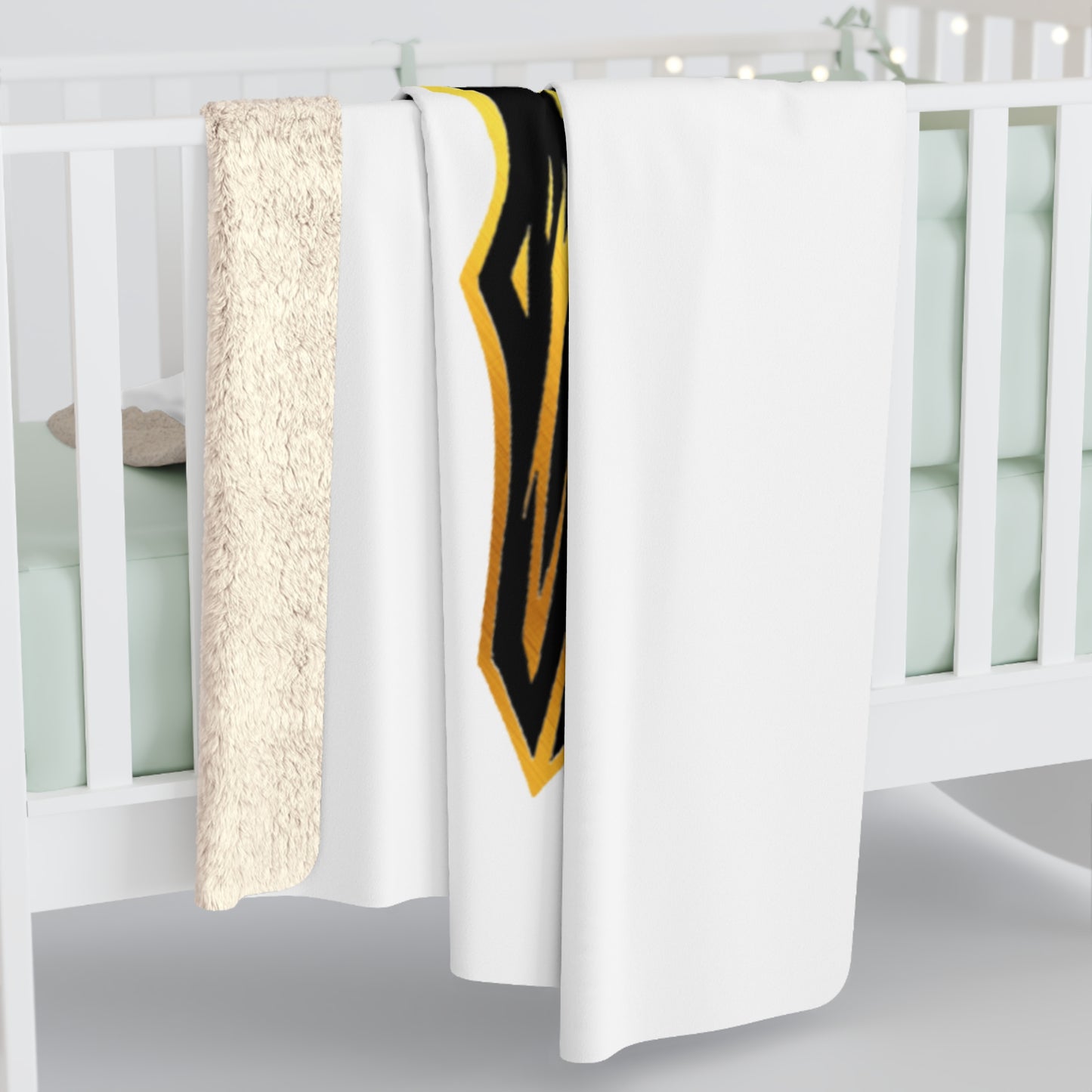 Butchers Sherpa Fleece Blanket - White