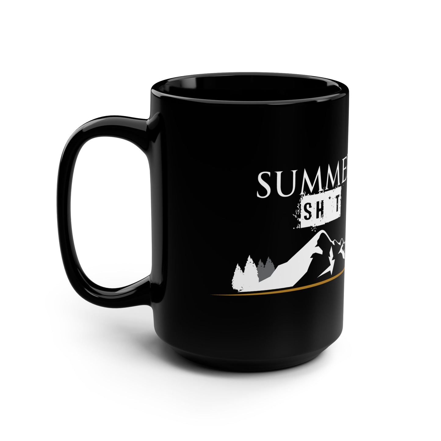 Summer Shit Black Ceramic Mug, 15oz
