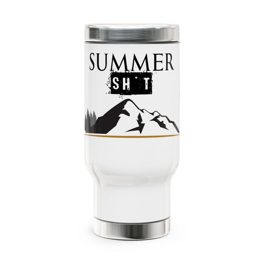 Summer Sh*t Stainless Steel Travel Mug with Handle, 14oz